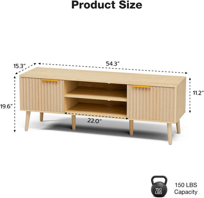 TV Stand for Living Room, Boho Entertainment Center for 55/60/65 inch TVs, Media Console with