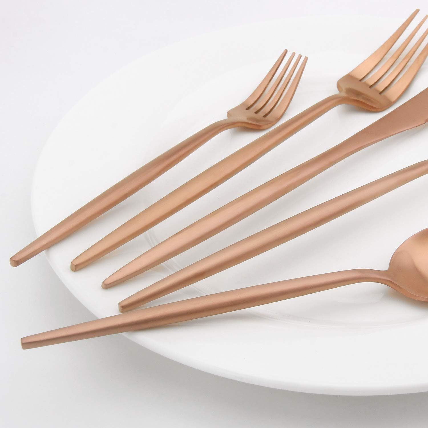 Matte Rosegold Silverware Set, Vanys 20 Piece Stainless Steel Cutlery Flatware Set, Kitchen Utensil