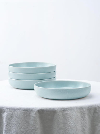 famiware Milkyway Pasta Bowls Set of 4, 8.5" Large Salad Bowls, Double Reactive Glaze, Sturdy &