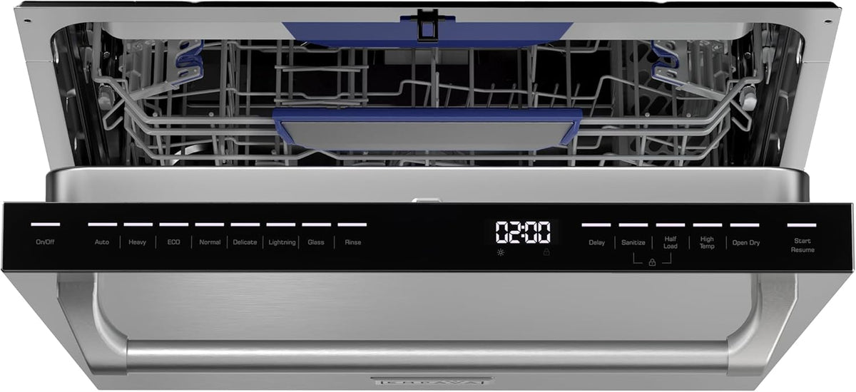 Empava 24 Inch Built-in Dishwasher, Stainless Steel Tub, 15 Place Settings 8 Wash Cycles, 3 Racks