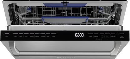 Empava 24 Inch Built-in Dishwasher, Stainless Steel Tub, 15 Place Settings 8 Wash Cycles, 3 Racks