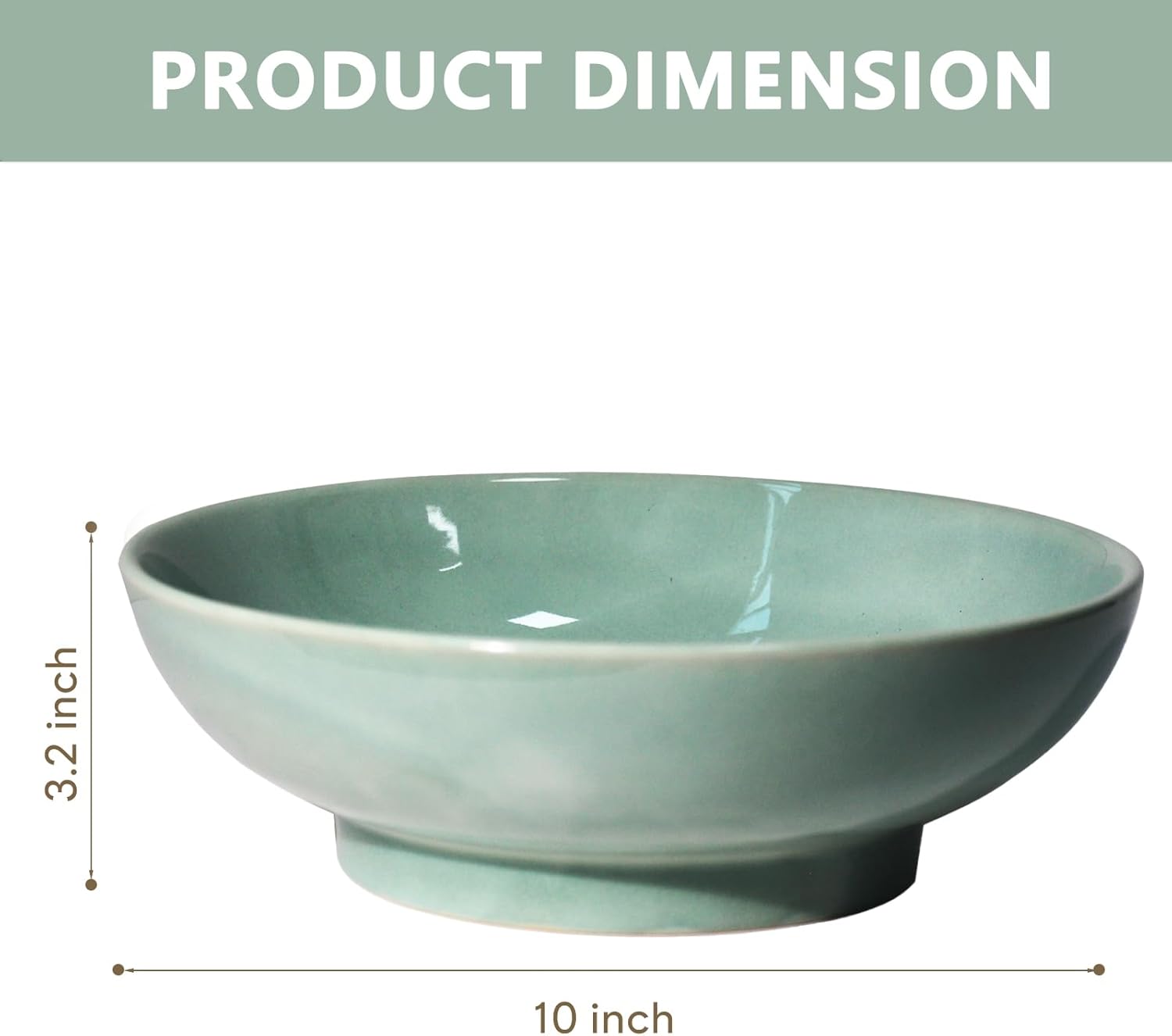 10" Decorative Bowl,Ceramic Fruit Bowl for Kitchen Counter,Coffee Table, Dining Room,Table