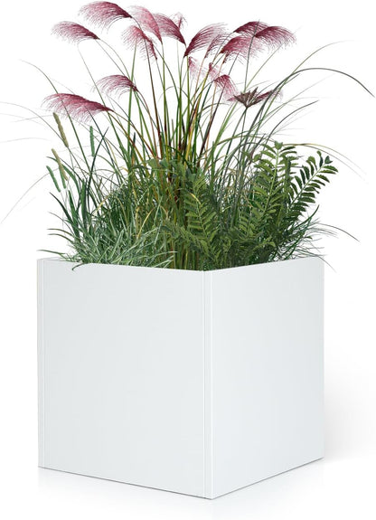 White Outdoor Planter Square Steel Planters Galvanized Steel Planter Box Indoor Metal Large