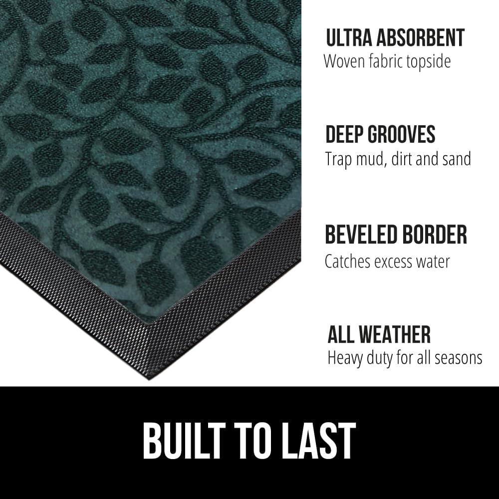 GORILLA GRIP 100% Waterproof All-Season WeatherMax Doormat, 72x24, US Designed Natural Rubber