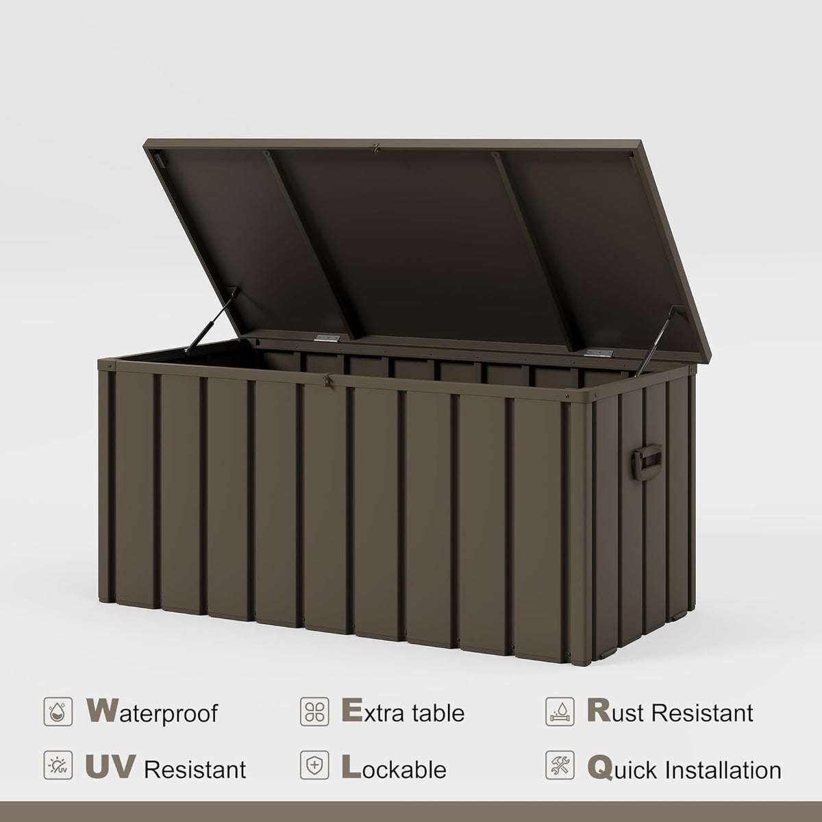 PURPLE LEAF Outdoor Deck Box 150 Gallon Waterproof Lockable Storage Box Container with Lid Deck