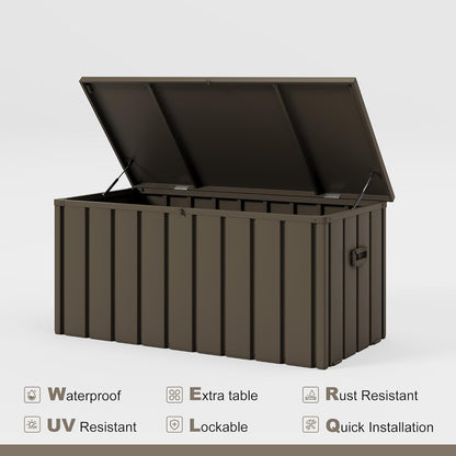 PURPLE LEAF Outdoor Deck Box 150 Gallon Waterproof Lockable Storage Box Container with Lid Deck