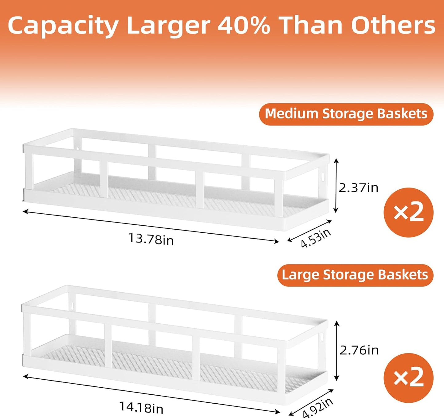 Spice Rack Wall Mounted, 4 Pack Pantry Door Organizer & Hanging Storage Baskets Organizer Wall