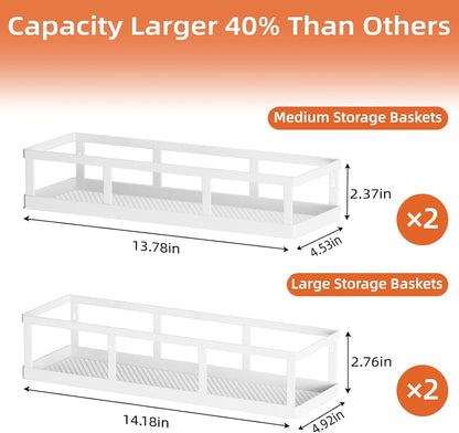 Spice Rack Wall Mounted, 4 Pack Pantry Door Organizer & Hanging Storage Baskets Organizer Wall