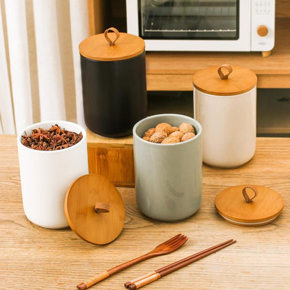 Large Ceramic Storage Jars, Modern Elegant Highly Polished Airtight Gorgeous Storage Canisters with