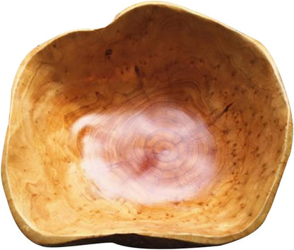 Wooden Bowl Decorative Natural Wood Fruit Bowl, Irregular Creative Wood Bowls, Rustic Hand Carved