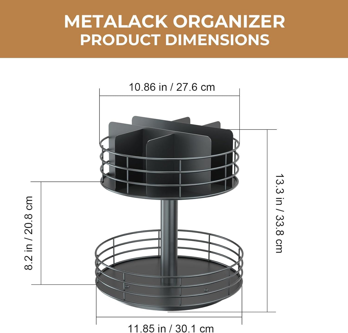 Snack Organizer - Versatile Snack Storage 2 Tier Lazy Susan with Convenient Grab-and-Go Design