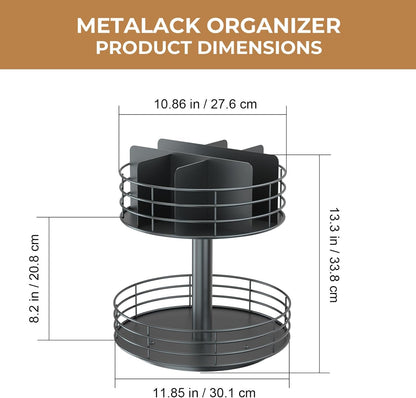 Snack Organizer - Versatile Snack Storage 2 Tier Lazy Susan with Convenient Grab-and-Go Design