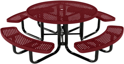 Coated Outdoor Furniture Heavy-Duty Portable Outdoor Kids Table with Umbrella Hole, Punched Steel