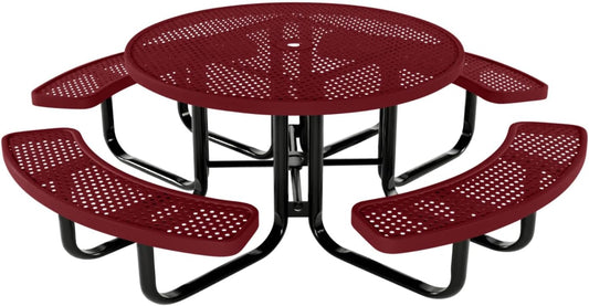 Coated Outdoor Furniture Heavy-Duty Portable Outdoor Kids Table with Umbrella Hole, Punched Steel