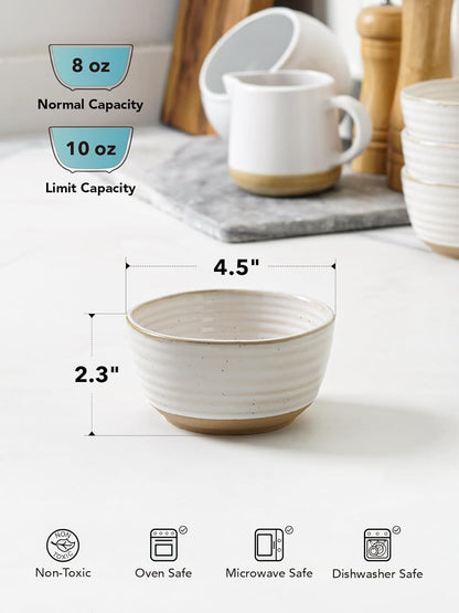 LE TAUCI Small Bowls 10 oz, Ice Cream Bowl, Ceramic Stoneware Bowl, Bowls Set for Dessert, Fruits