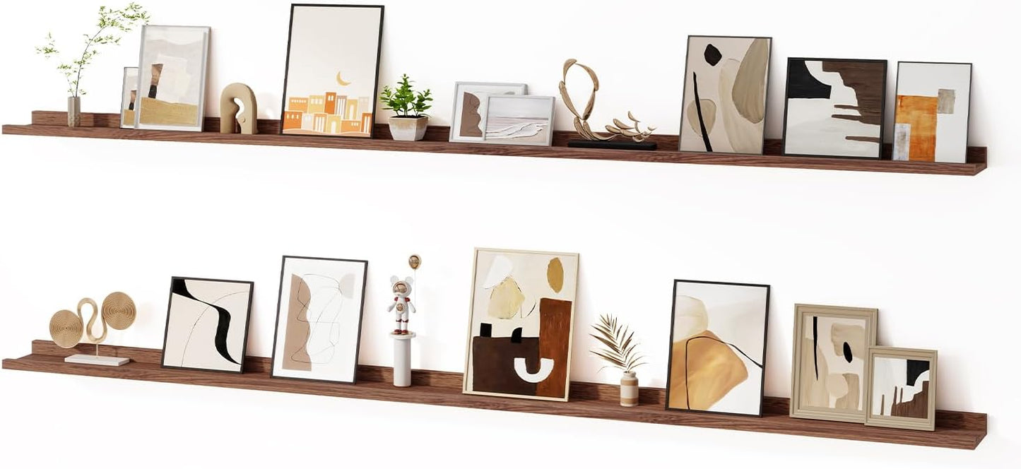 Floating Picture Ledge Shelves for Wall Set of 2, 84 Inches Picture Ledge Shelf with Long Large