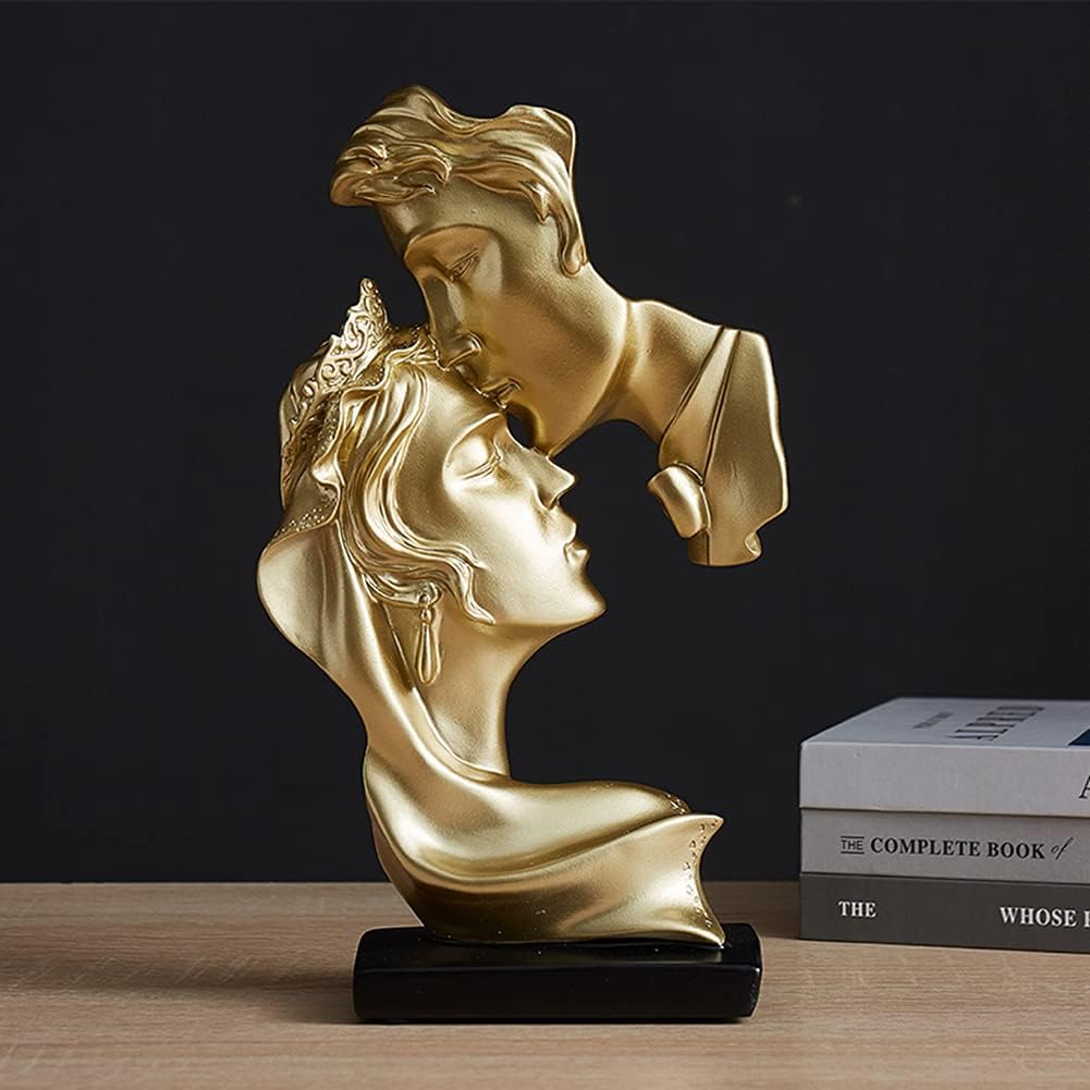 Couples Kiss Sculpture,Abstract Art Couple Sculpture Home Furnishing Resin Statue Decoration