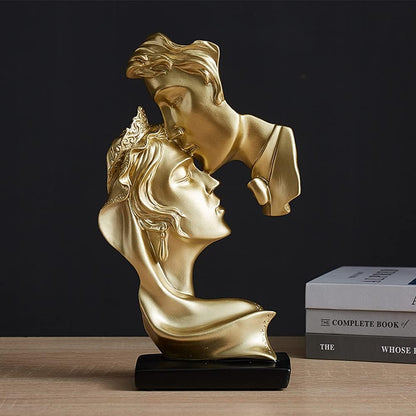 Couples Kiss Sculpture,Abstract Art Couple Sculpture Home Furnishing Resin Statue Decoration