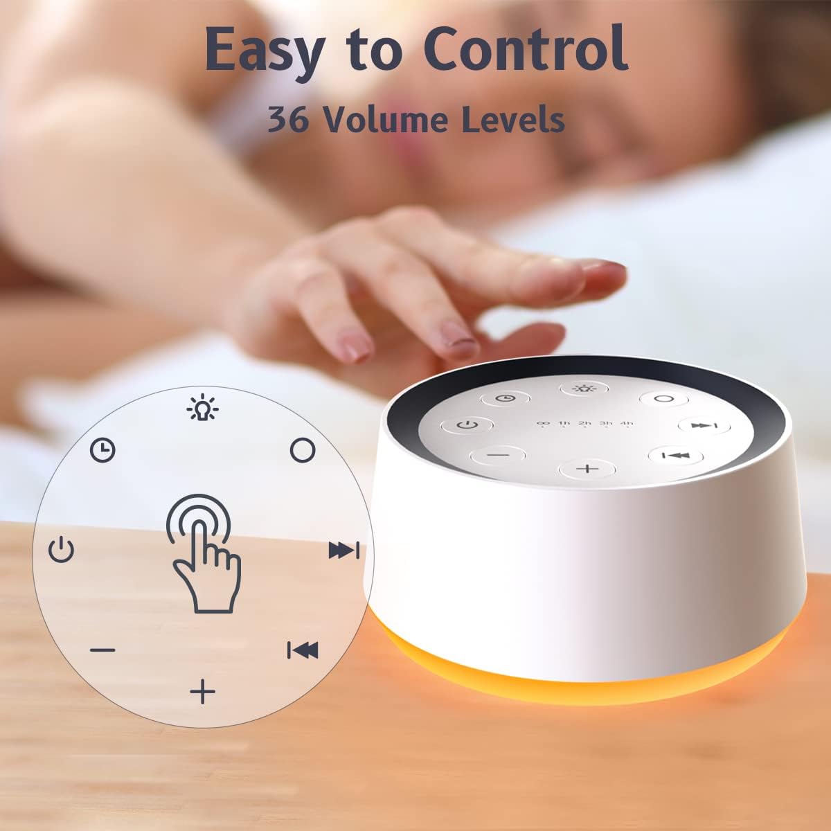 Brown Noise Sound Machine with 30 Soothing Sounds 12 Colors Night Light White Noise Machine for