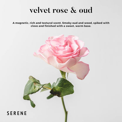 Hidden Label Large Scented Candle, Velvet Rose & Oud, 30oz 3 Wick Huge Candle, Serene Collection