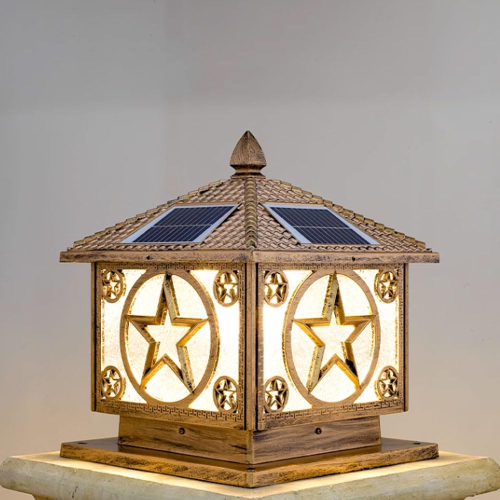 Solar Post Cap Light Modern Outdoor Fence Deck Column Cap Lamp Fence Deck Pillar Lantern Outside