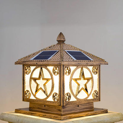 Solar Post Cap Light Modern Outdoor Fence Deck Column Cap Lamp Fence Deck Pillar Lantern Outside