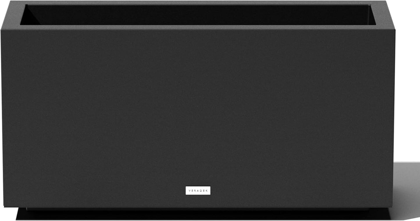 Veradek Block Series Long Box Planter - Large Rectangular Planter for Indoor or Outdoor Patio/Porch