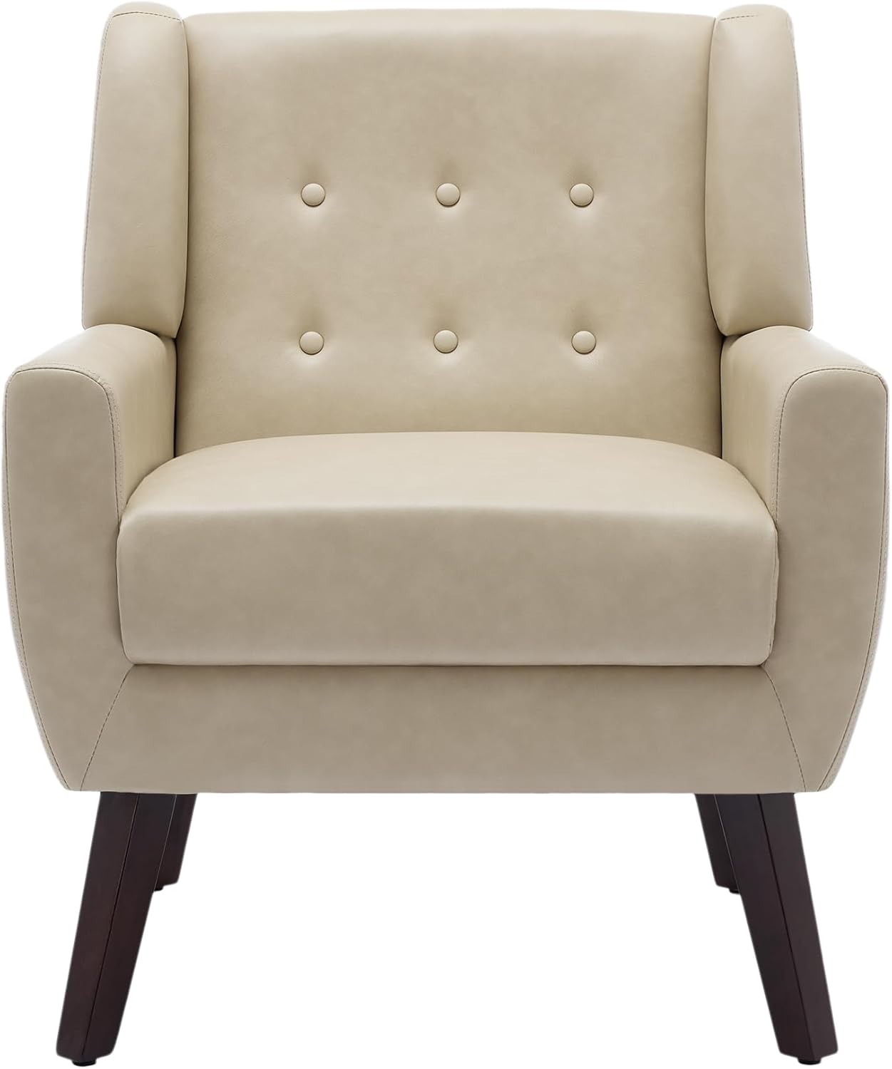 UIXE Faux Leather Accent Chair, Modern Arm Club Chair Upholstered Armchair for Living Room, Comfy