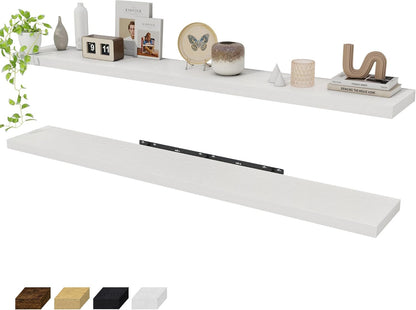 Fun Memories 72 Inch Floating Shelves for Wall 2 Pack Shelves for Bedroom|Kitchen|Bathroom 72 x 9.3