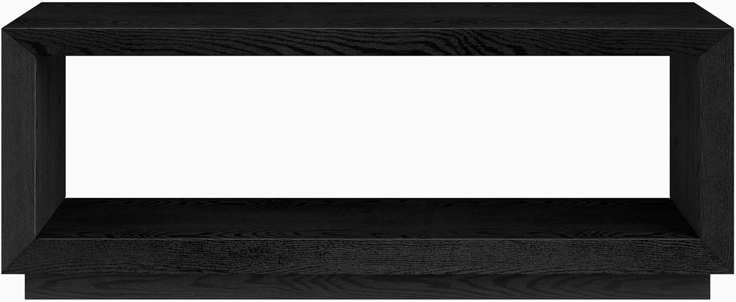 Henn&Hart 48" Rectangular Coffee Table with Open Storage Shelf for Living Room, Family Room, or