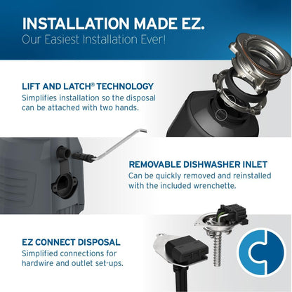 InSinkErator EVOLUTION 0.75HP 3/4 HP, Advanced Series EZ Connect Continuous Feed Food Waste Garbage