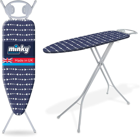 Classic 4-Leg Ironing Board with Iron Rest - Freestanding Full Size Iron Board for Clothes Pressing