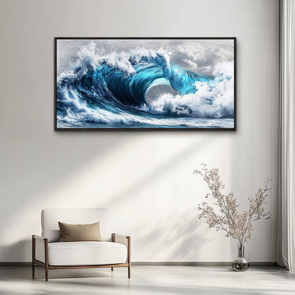 PHAOHUAXM Blue Wave lPaintings Wall Art For Living Room Wall Decor For Bedroom Ocean Inspiration