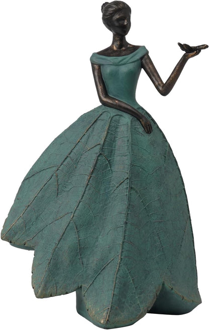 Guichifun Fairy Statue Collection Home Decoration - Leaf Angel Girls with Dragonfly Resin Home