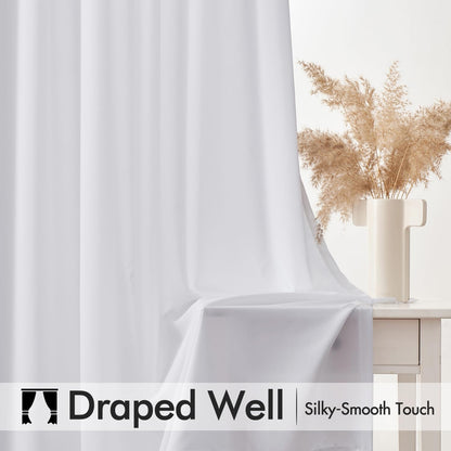 MIULEE White Privacy Sheer Curtains That Let Light in 90 Inches Long Non-See-Through Semi Sheer