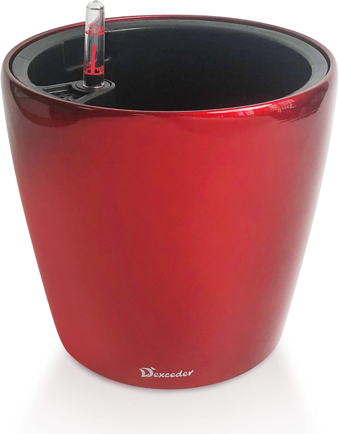 Dexceder 9x8 Inches High Gloss Self Watering Planter Indoor Outdoor, Inner Pot Design, Thickened