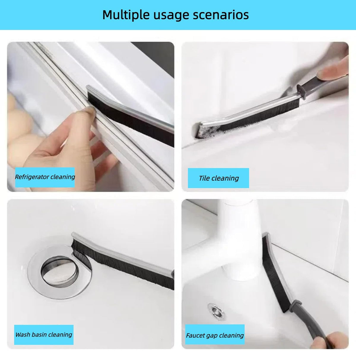 Crevice Cleaning Brush, Multifunctional Cleaning Brush Tool, Bathroom Gap Brush,Grout Brush