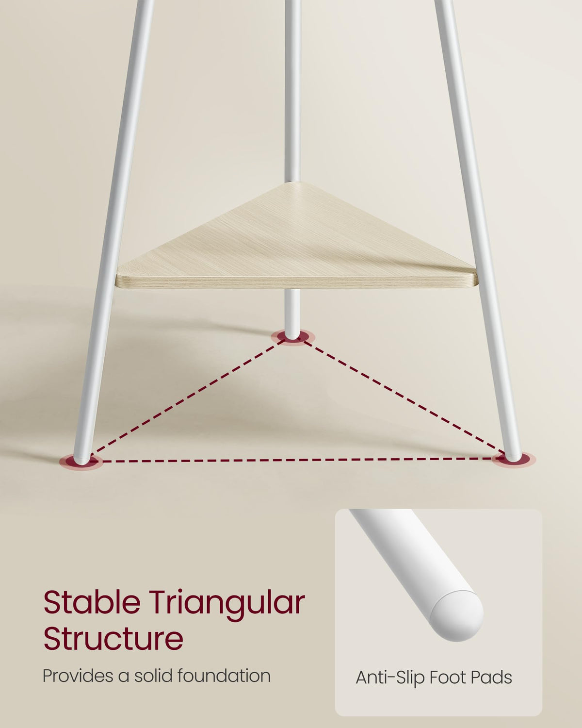 VASAGLE Coat Rack Freestanding, Hall Tree with 2 Shelves