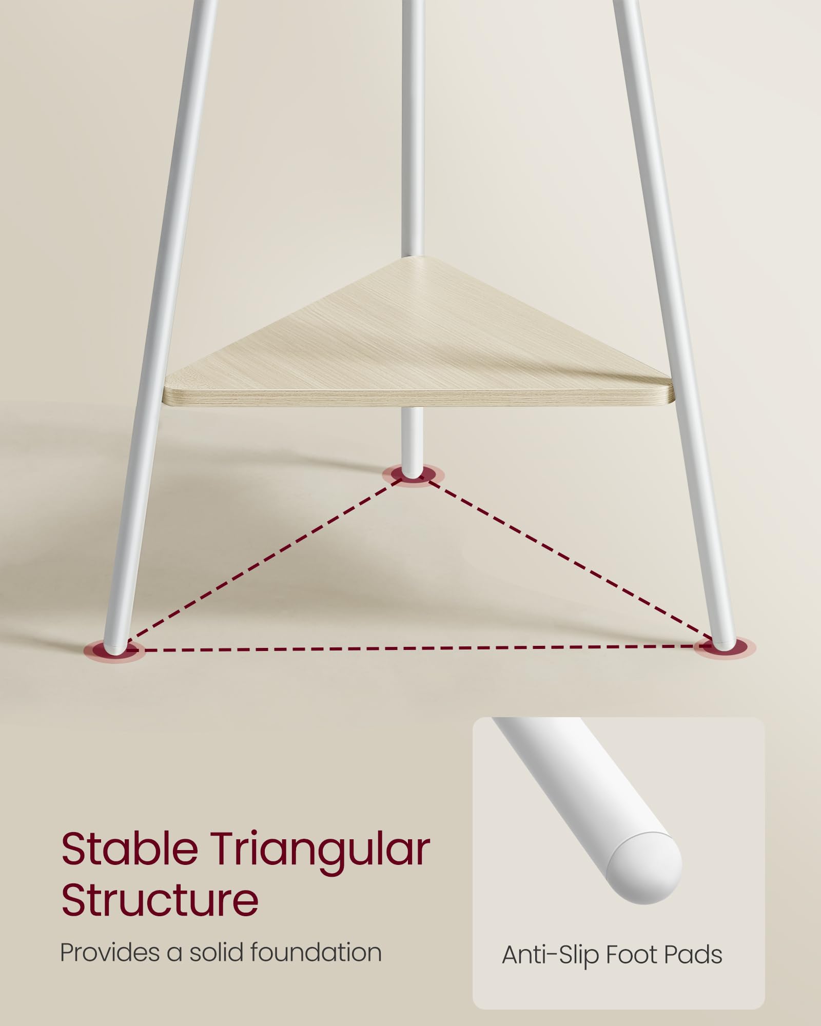 VASAGLE Coat Rack Freestanding, Hall Tree with 2 Shelves