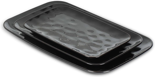 vicrays Ceramic Rectangle Serving Platters - 14" 12" 10" Porcelain Serving Trays Plates for Party