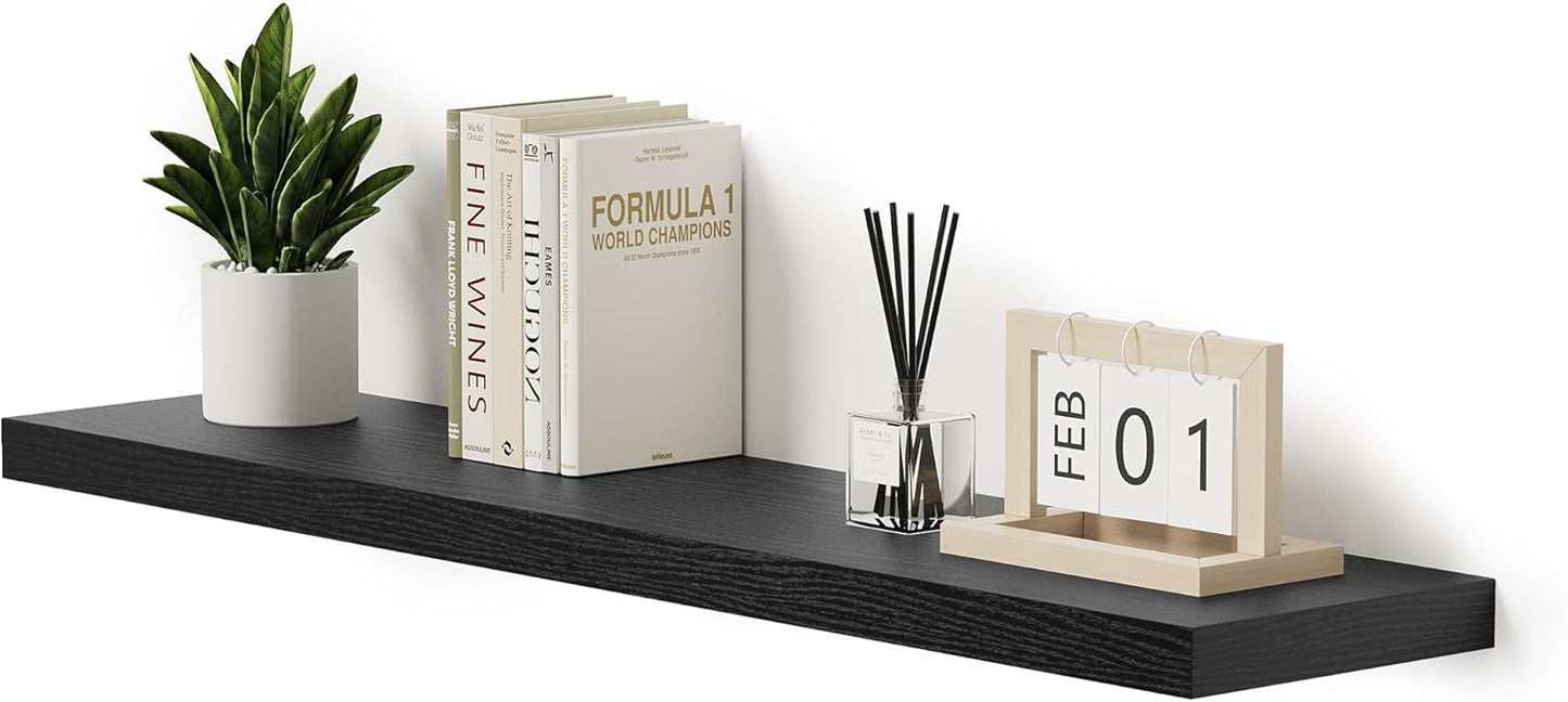 Single Floating Shelves 48 Inches, 48 x 10 inch Deep x 1.8 in Thick, Long Wall Shelves Heavy Duty