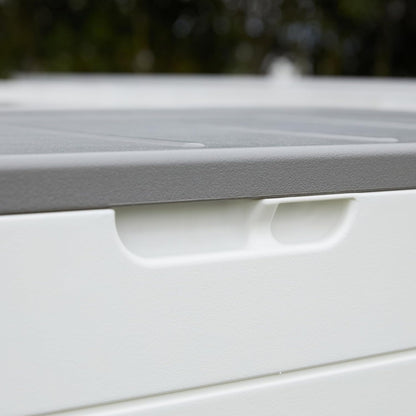 100 Gallon Plus Resin Deck Box, Waterproof Outdoor Storage Bin for Patio Furniture, Pool
