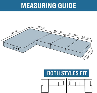 H.VERSAILTEX Velvet Stretch Sectional Couch Cover - 4 Pieces for L Shape Sofa With Separate Seat