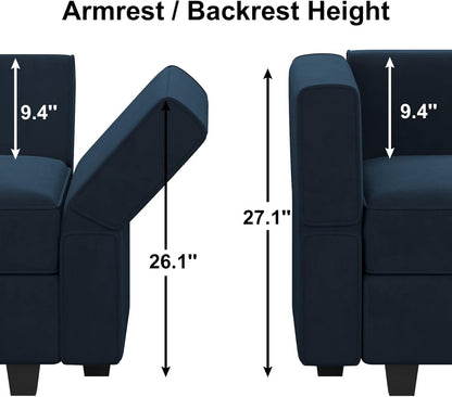 Belffin Modular Velvet Sectional Sofa with Storage Seat Oversized U Shaped Couch with Reversible