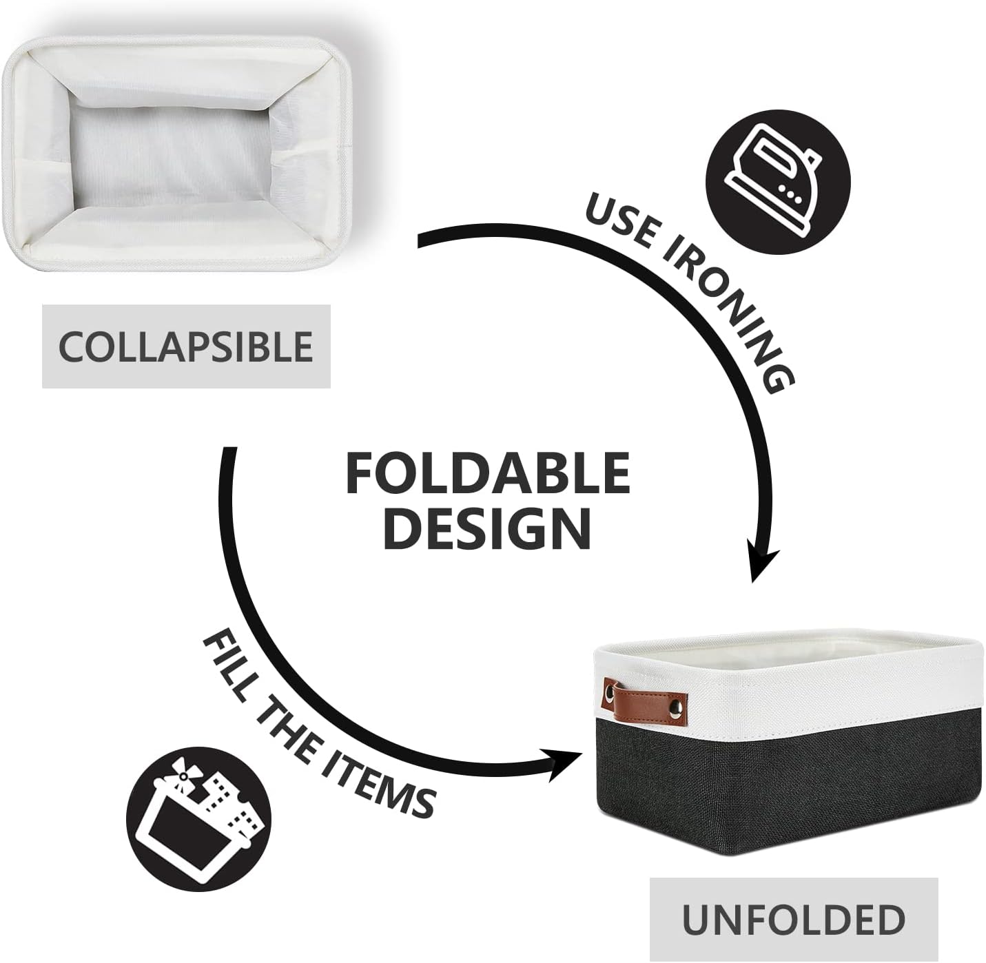 DULLEMELO Small Storage Baskets 6 Pack, Fabric Collapsible Gift Storage Baskets for Shelves