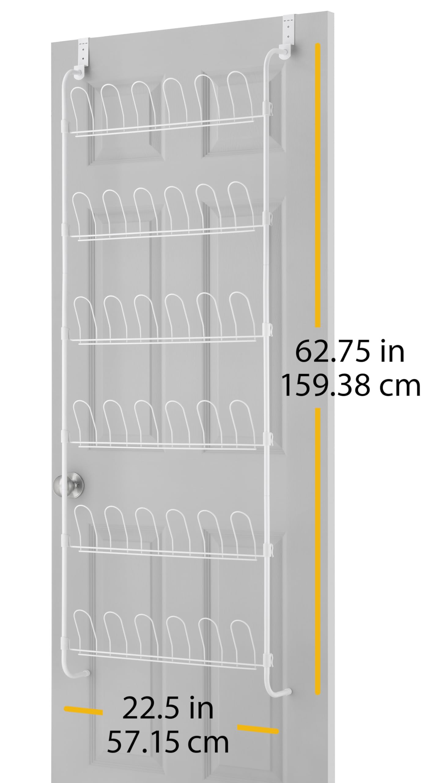 Whitmor 18 Pair Over The Door Shoe Organizer, 6 Tier Hanging Shoe Organizer, Heavy Duty Metal Shoe