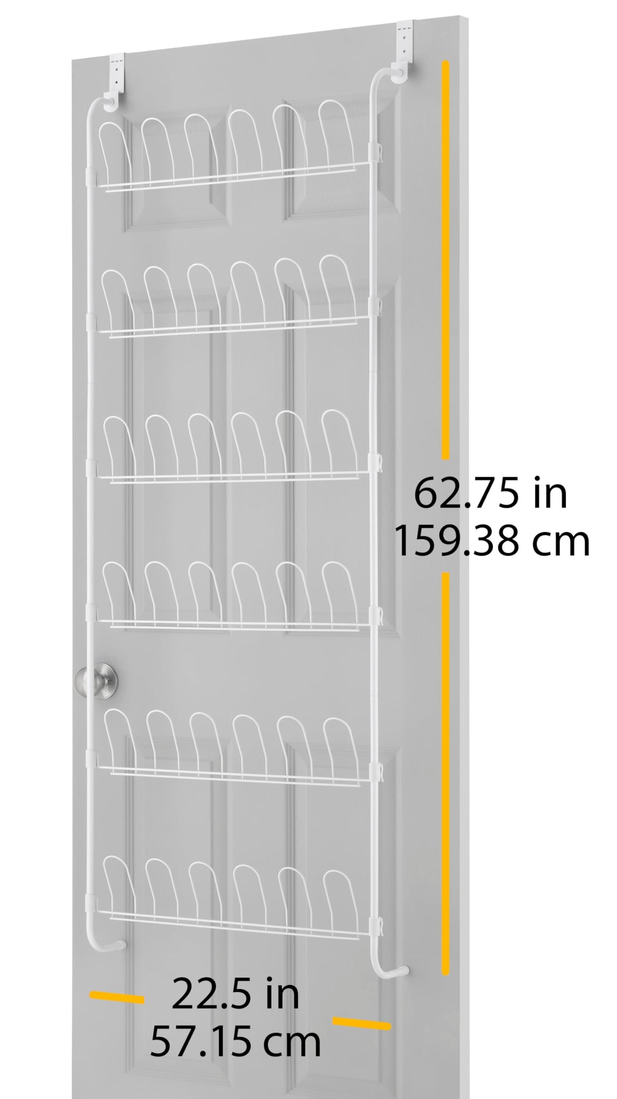 Whitmor 18 Pair Over The Door Shoe Organizer, 6 Tier Hanging Shoe Organizer, Heavy Duty Metal Shoe