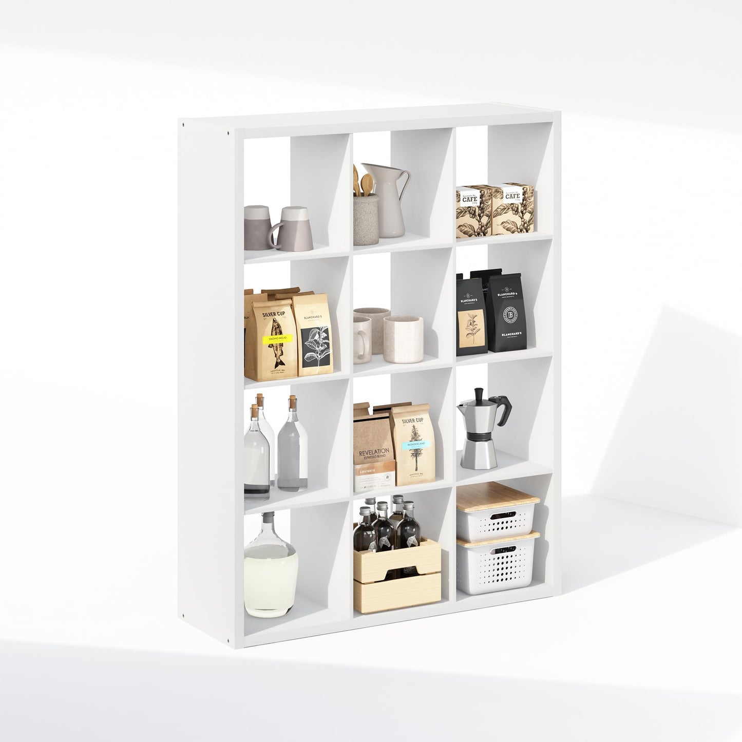 Furinno Cubic Extra Thick 12-Cube Closet Organizers and Storage, White