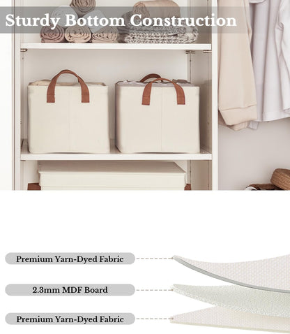 StorageWorks Storage Bins, Fabric Storage Bins for Shelves, Storage Baskets with Metal Frame