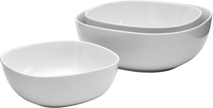 Denmark White Porcelain Chip Resistant Scratch Resistant Commercial Grade Serveware, 3 Piece